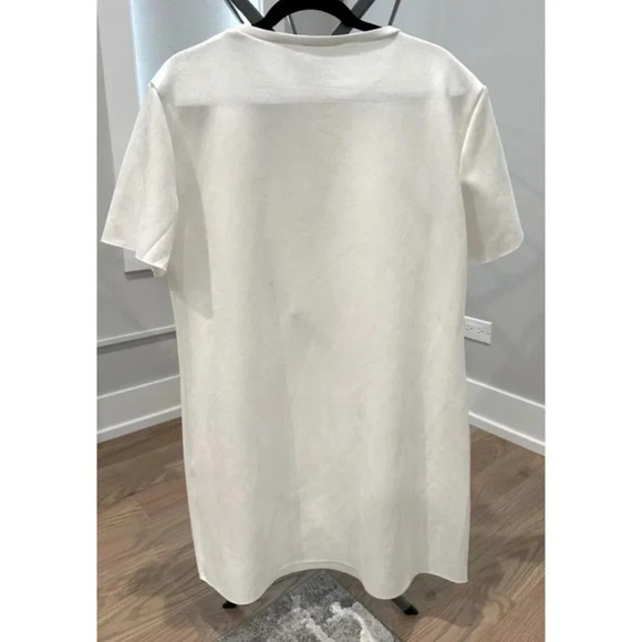 Zara Womens Short Sleeve with Crystal White Floral T Shirt Dress Sz L - Picture 3 of 13